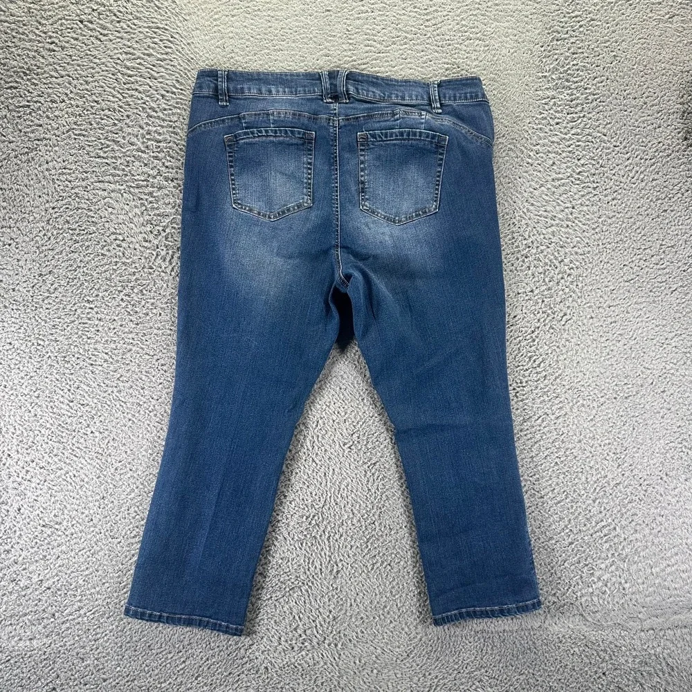 D. Jeans Womens 38x23 Blue Cotton Denim Capri Faded Streetwear Travel Stretch